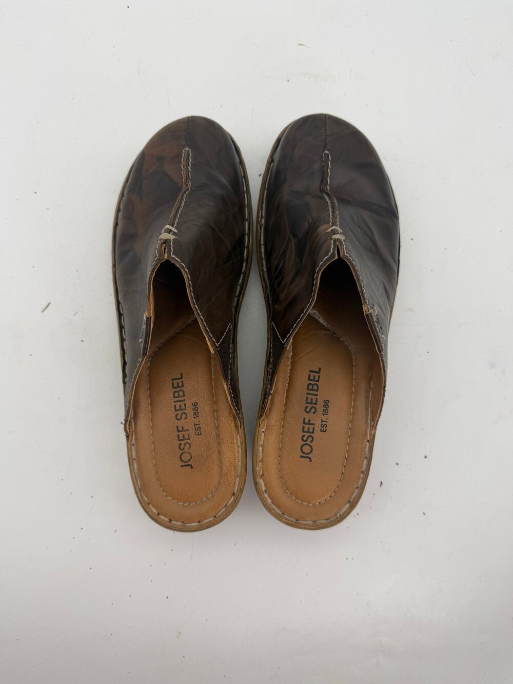 Josef Seibel Women's US 10 EU 41 Brown Leather Mule Clogs
